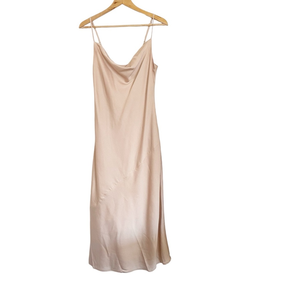 Park & Fifth Womens Waldorf Satin Cowl Neck Slip Midi Bridesmaid Dress size M